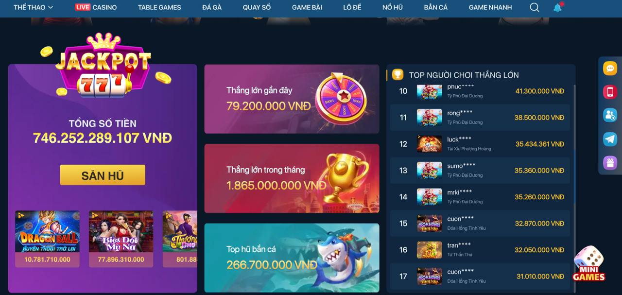 Ảnh chụp màn hình tính năng Jackpot hấp dẫn trên ứng dụng 8day